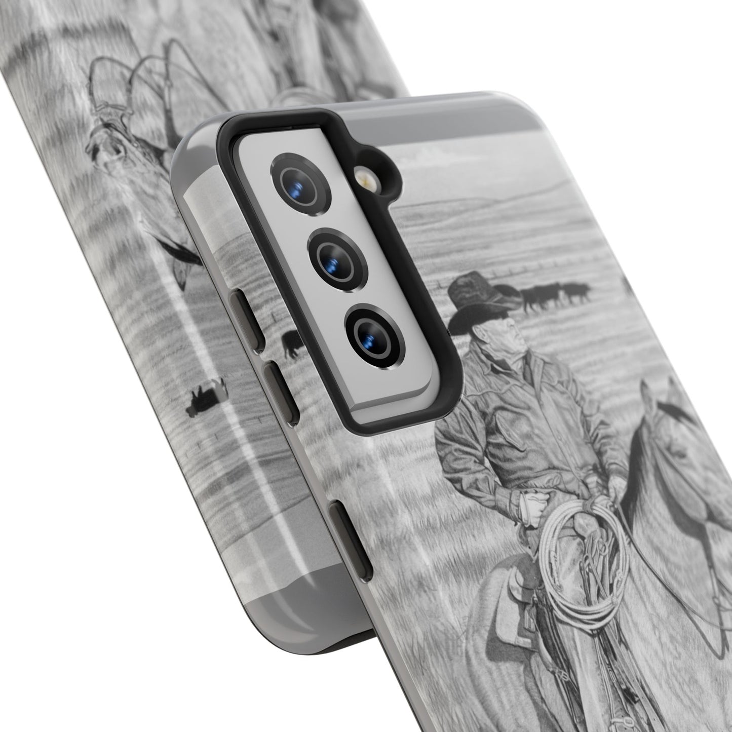 "The Passing Storm" Western Rodeo Phone Cases, Cowboy Design, Tough Protection, Gift for Him, Ranch Decor, Durable Style