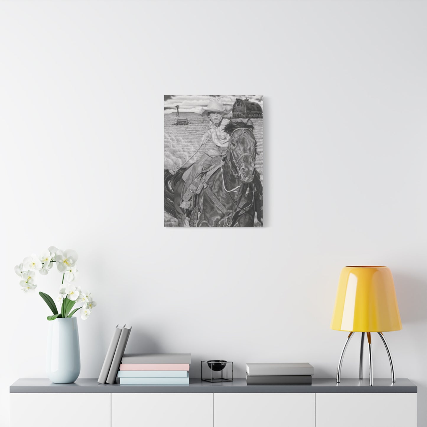 western art on canvas, home decor, farmhouse