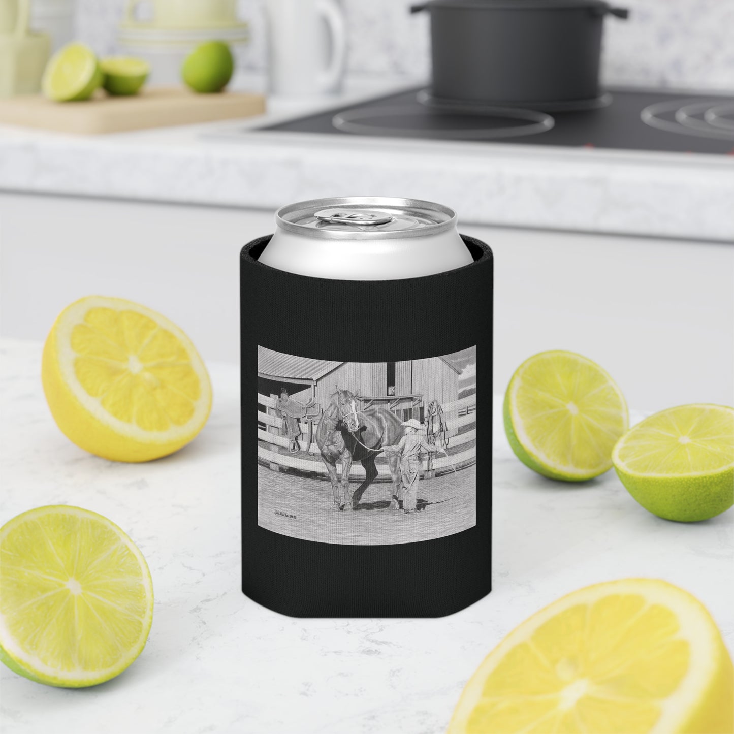 Can Cooler, Western Beverage Sleeve, Outdoor Party Gear, Country-Themed Drink Holder, Ideal for BBQs & Tailgates