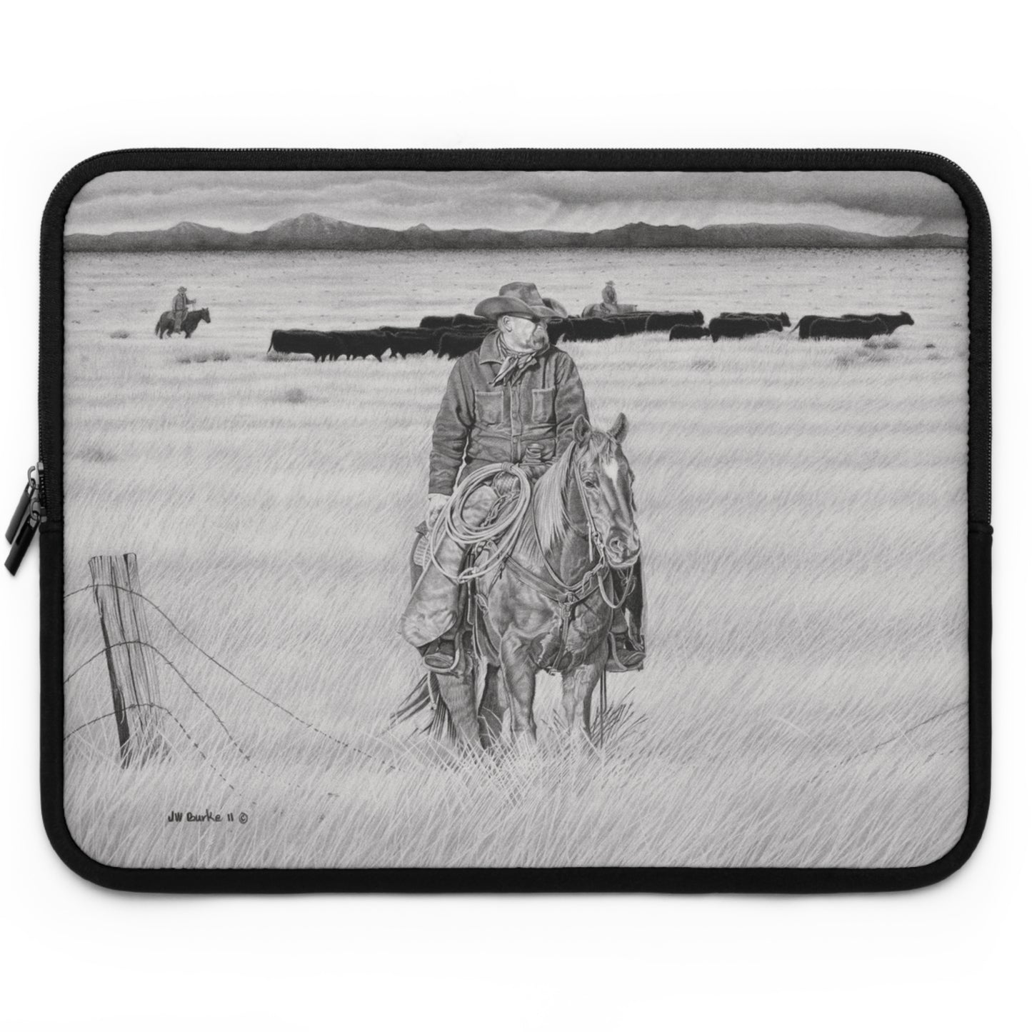 Laptop Sleeve, Western Cowpoke Case, Unique Gift for Ranch Lovers, Rodeo Accessories, Durable Tech Cover