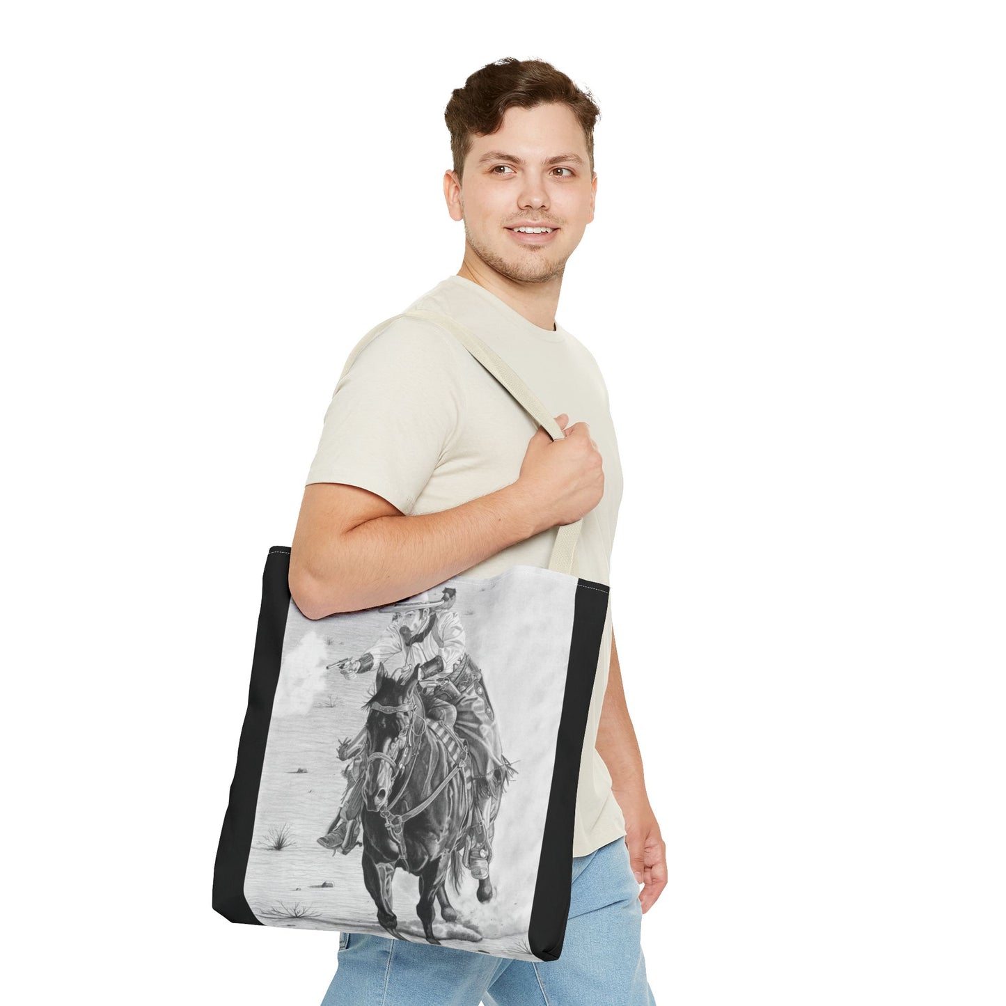 "Wild Bill Rides Again " Tote Bag, Western Style Shopping Tote, Equestrian Gift, Farmhouse Decor, Horse Lover Accessory
