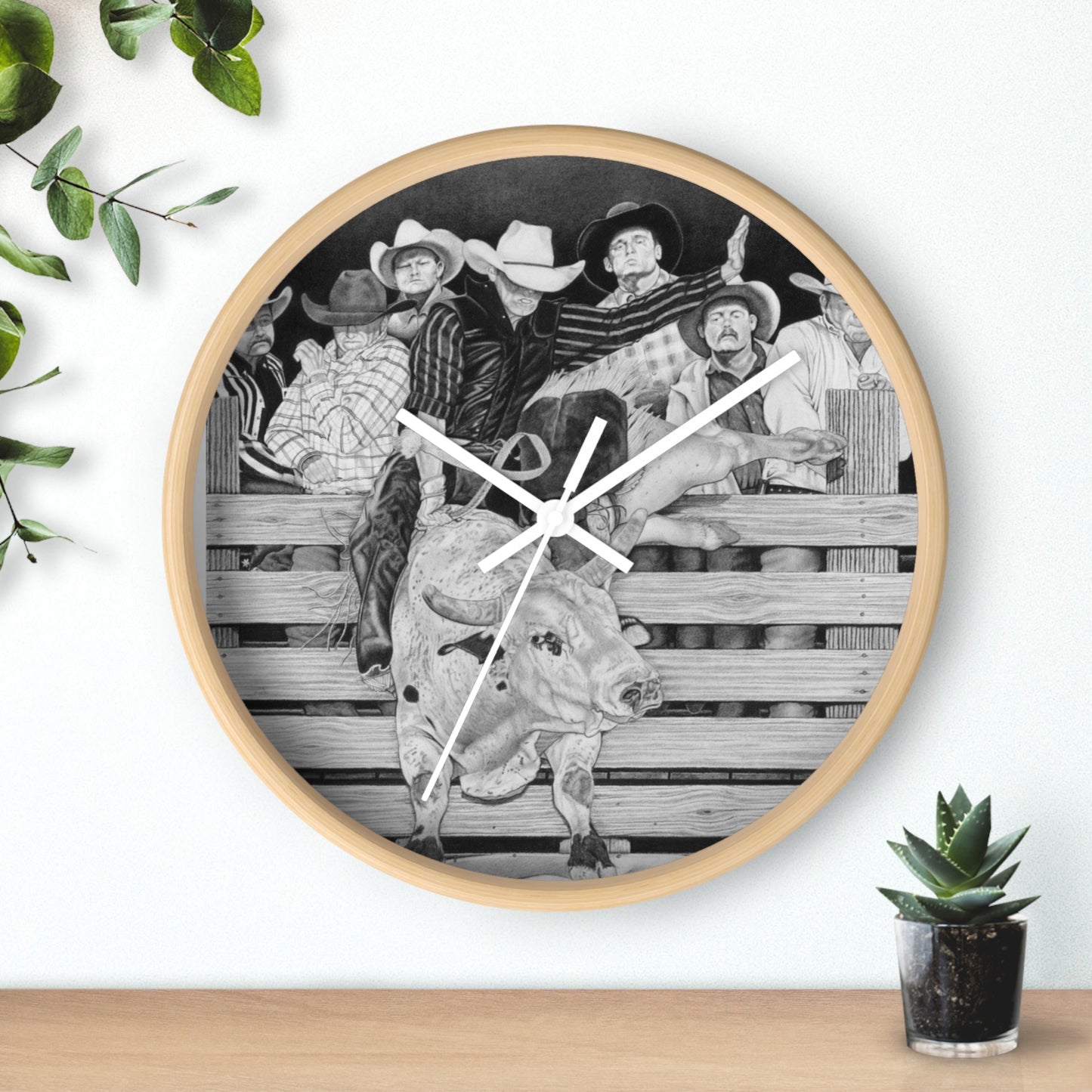 Wall Clock, Vintage Farmhouse Decor, Western Theme Timepiece, Country Home Accent, Horse Lover Gift, Unique Wall Art