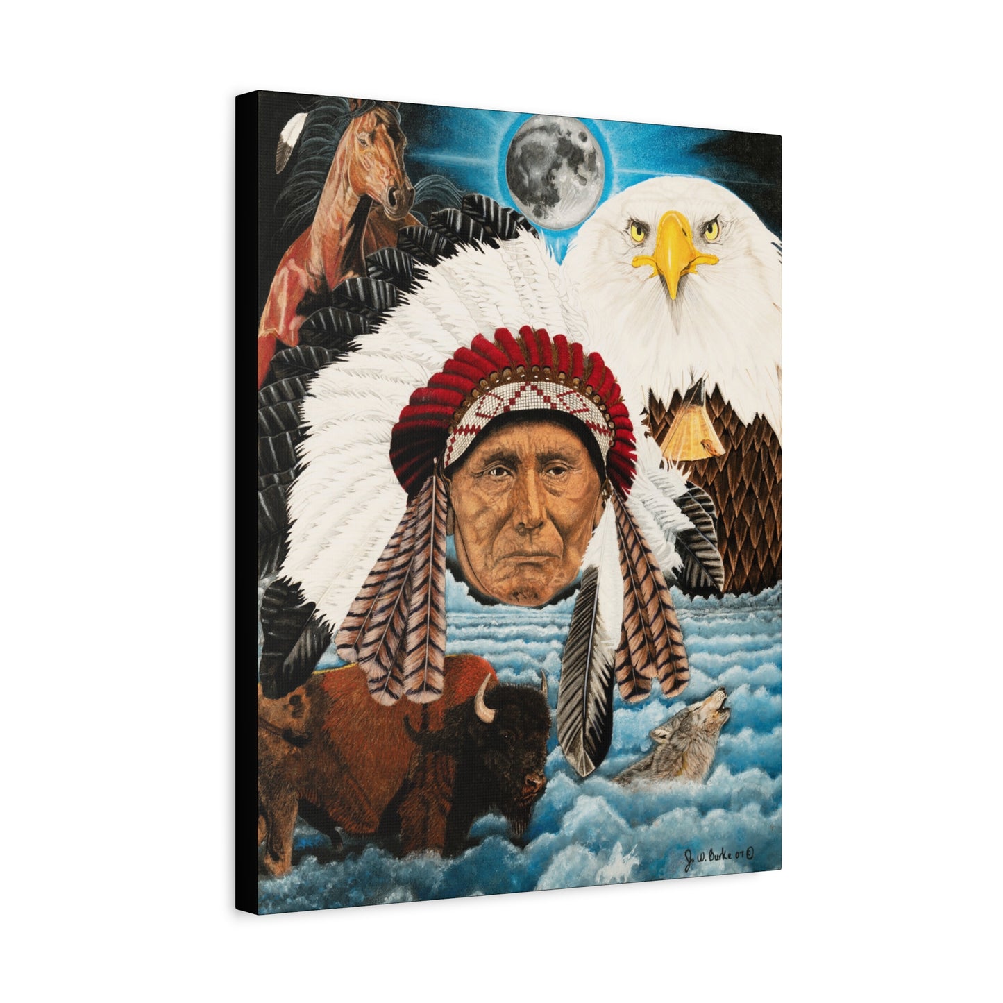 "Dream of Chief Joseph" western art on canvas
