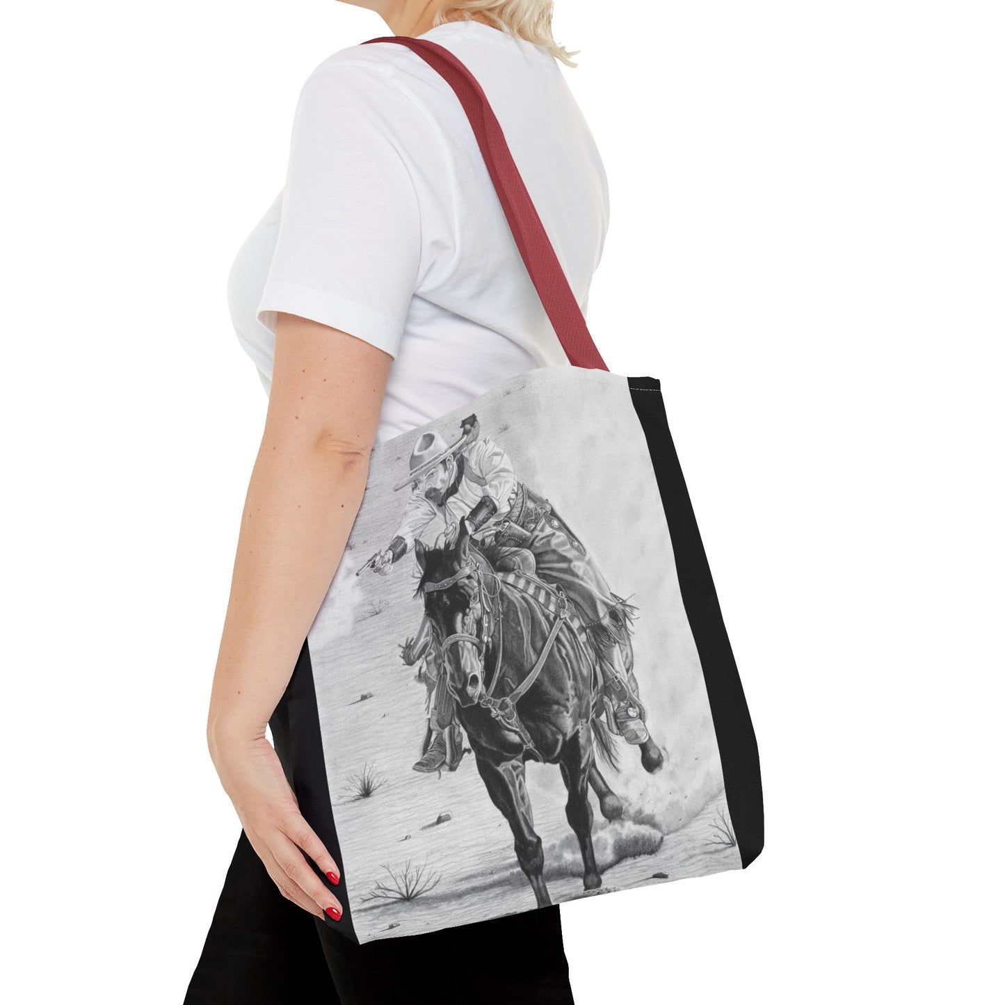 "Wild Bill Rides Again " Tote Bag, Western Style Shopping Tote, Equestrian Gift, Farmhouse Decor, Horse Lover Accessory