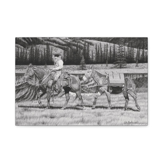 "Still Day on The Trail" Rustic Western Artwork.
