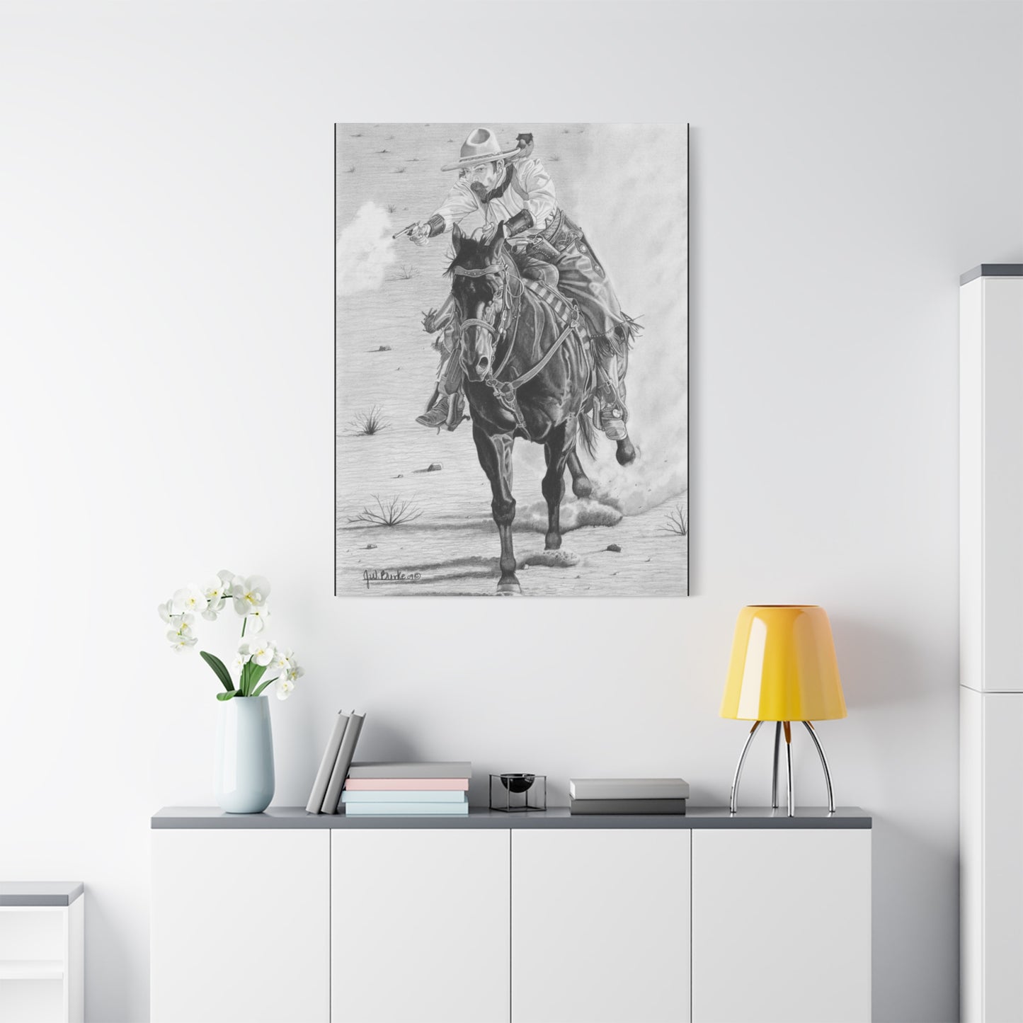 "Wild Bill Rides Again"  western art on canvas