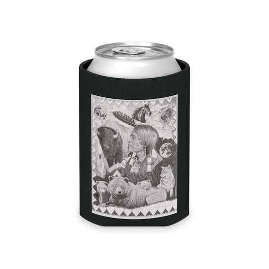 "Two Moon Apache Dream " Rustic Cowboy Can Cooler, Western Beverage Sleeve, Outdoor Party Gear, Country-Themed Drink Holder, Ideal for BBQs & Tailgates