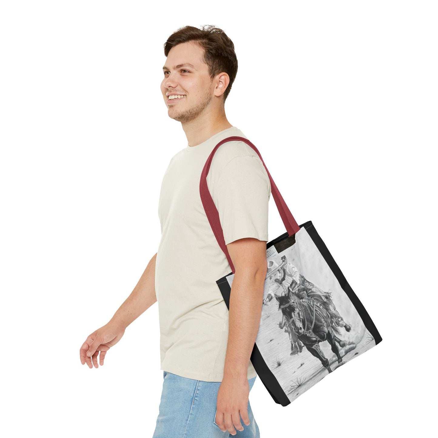 "Wild Bill Rides Again " Tote Bag, Western Style Shopping Tote, Equestrian Gift, Farmhouse Decor, Horse Lover Accessory