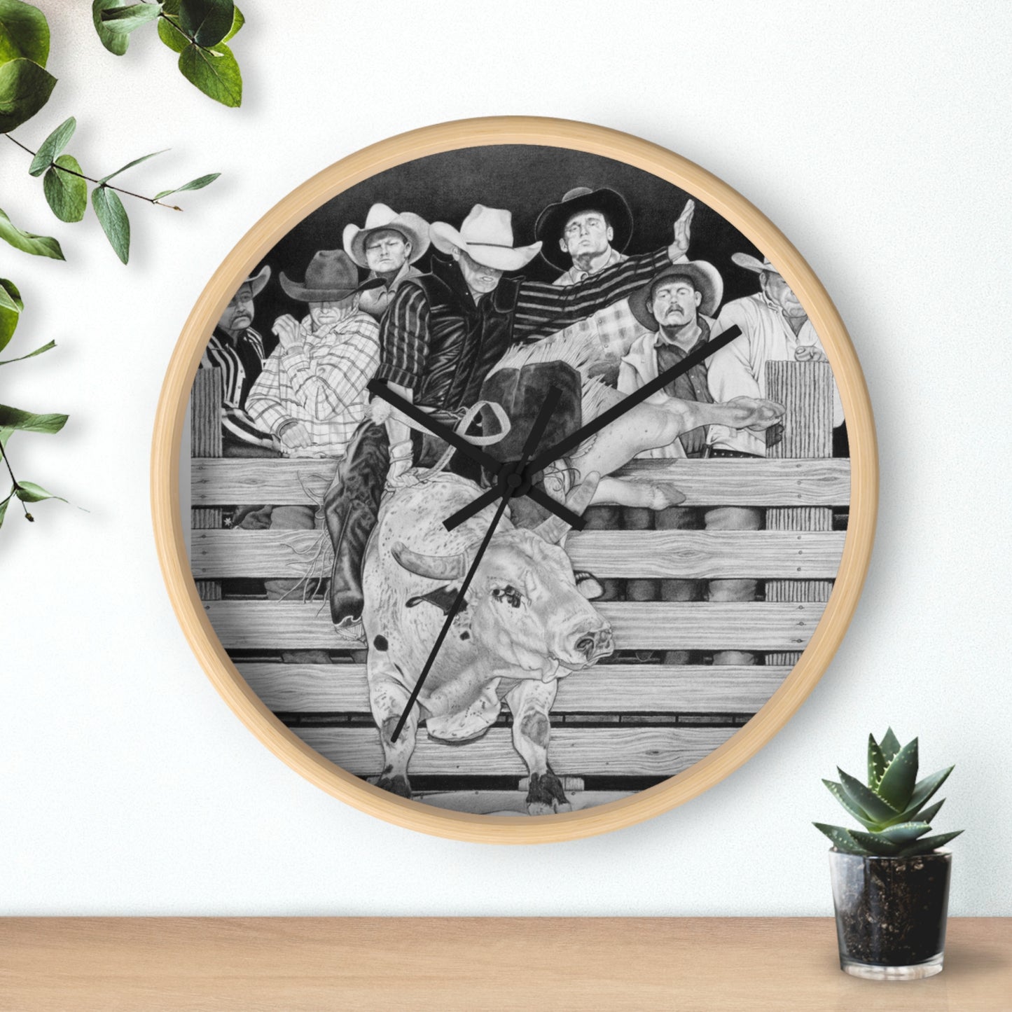 Wall Clock, Vintage Farmhouse Decor, Western Theme Timepiece, Country Home Accent, Horse Lover Gift, Unique Wall Art