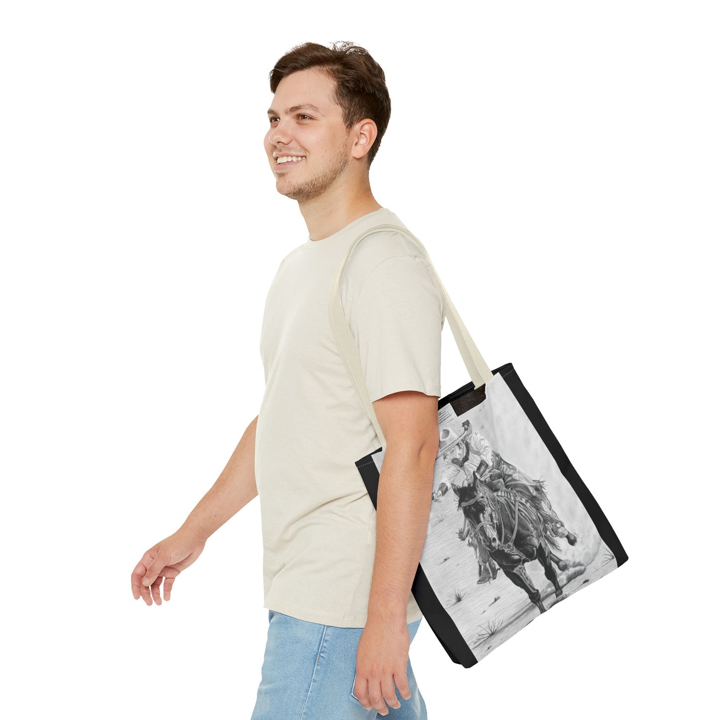 "Wild Bill Rides Again " Tote Bag, Western Style Shopping Tote, Equestrian Gift, Farmhouse Decor, Horse Lover Accessory