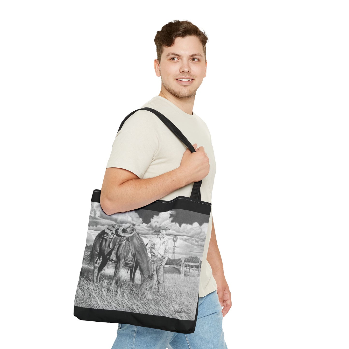 Young Cowboy Dream   Western Art Tote Bag