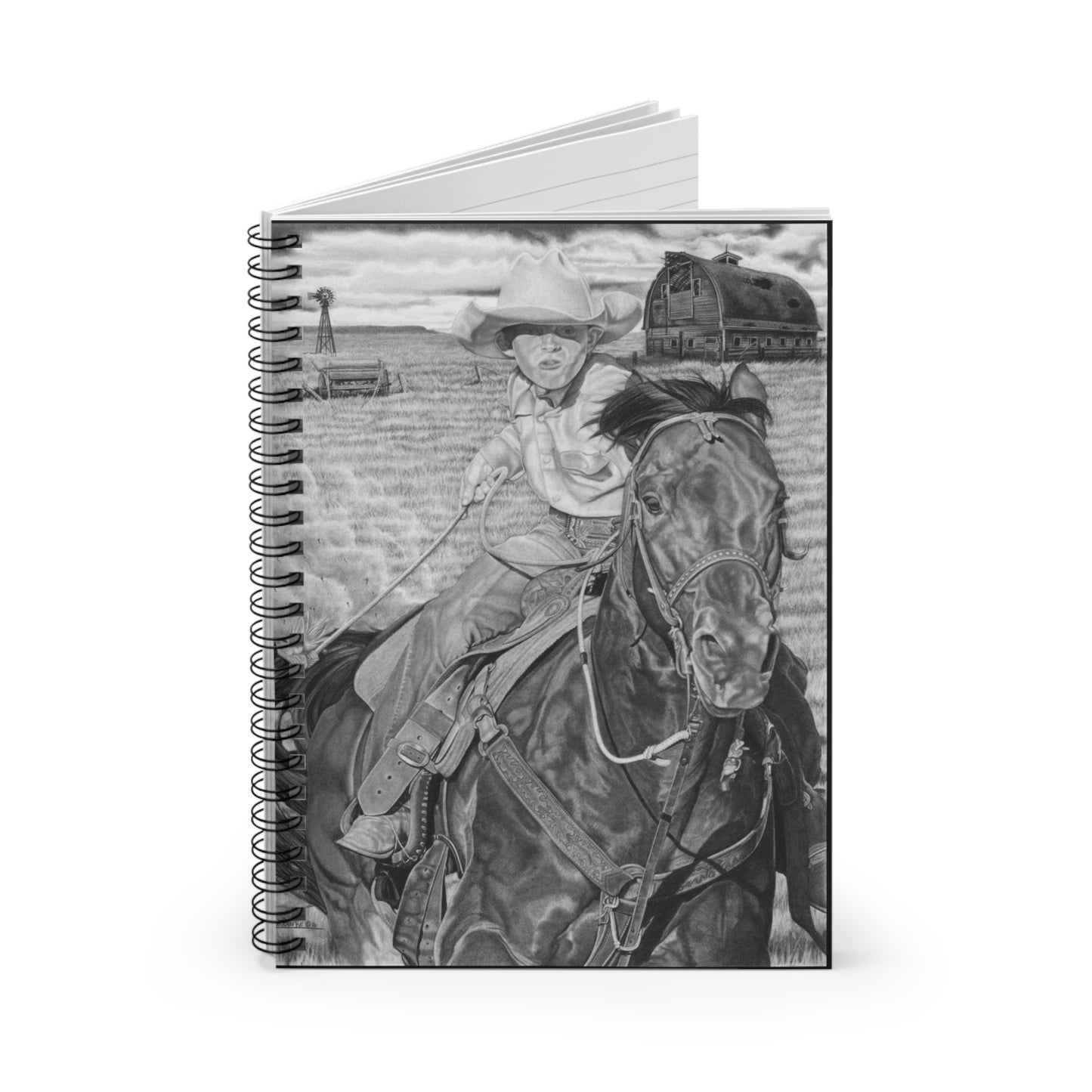 Spiral Notebook, Journal for Equestrian Lovers, Western Art Gift, Cowpoke Writing Pad