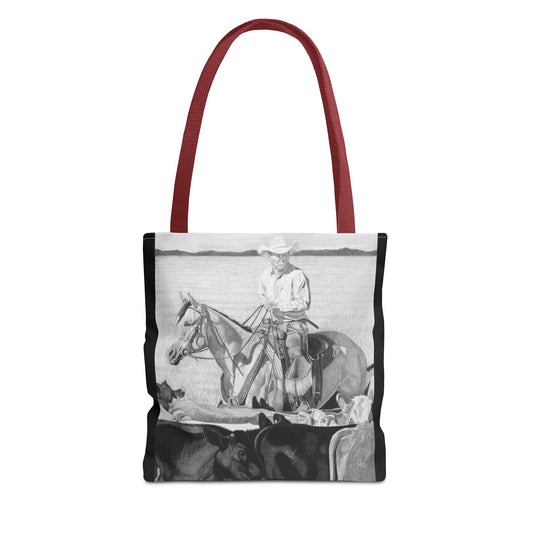 "Hot Day on the Job"  Tote Bag, Western Style Shopping Tote, Equestrian Gift, Farmhouse Decor, Horse Lover Accessory