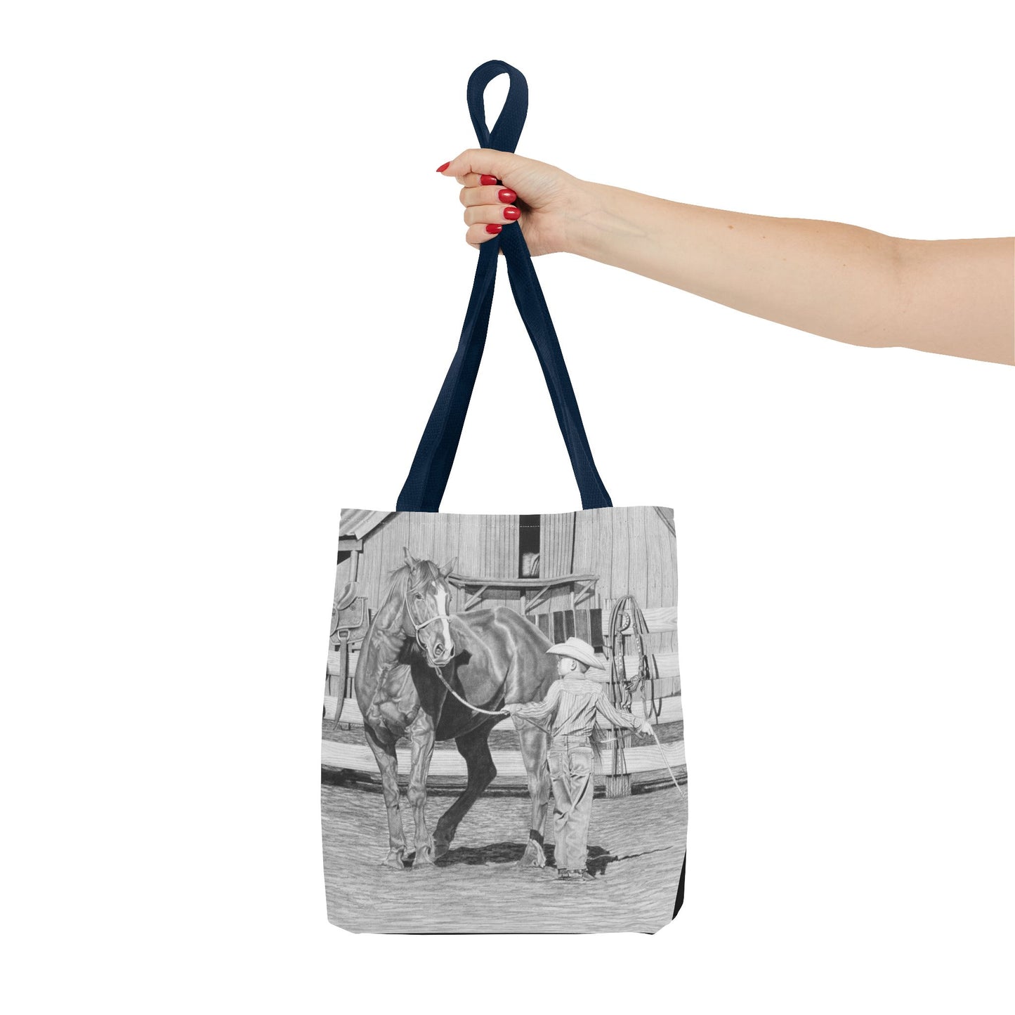 "Tall Task for a Little  Cowboy"  Tote Bag, Western Style Shopping Tote, Equestrian Gift, Farmhouse Decor, Horse Lover Accessory
