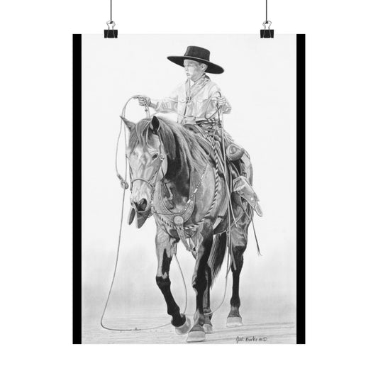 "Young Cowboy" Western Cowboy Art Print, Rustic Home Decor, Matte Poster for Horse Lovers, Vintage Rodeo Wall Art, Gift for Cowboy Enthusiasts