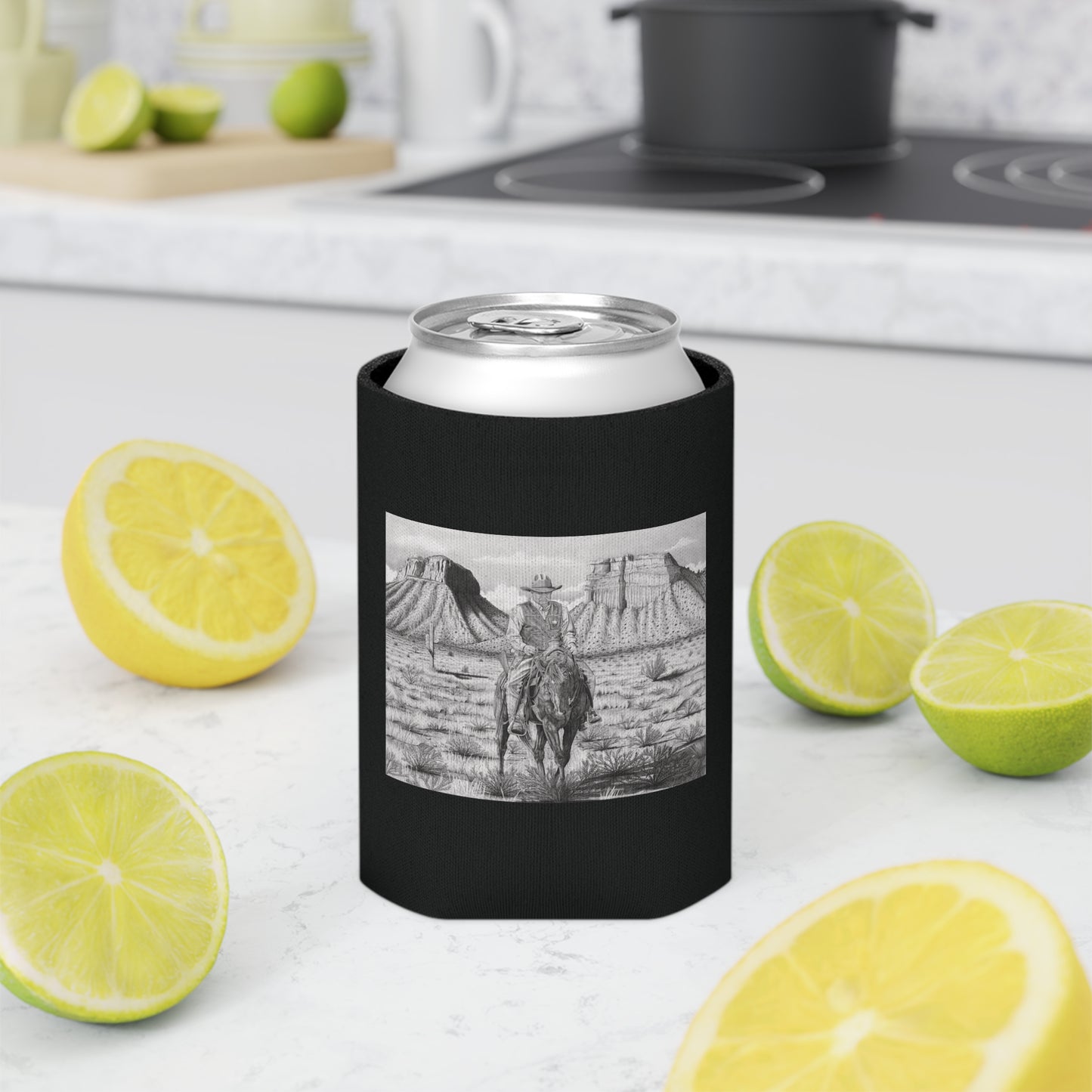 Can Cooler, Western Beverage Sleeve, Outdoor Party Gear, Country-Themed Drink Holder, Ideal for BBQs & Tailgates