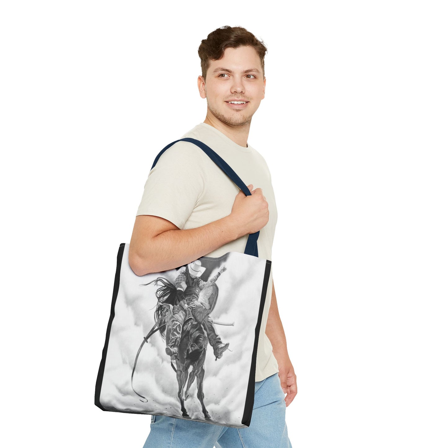"Storm a Brewing"  Tote Bag, Western Style Shopping Tote, Equestrian Gift, Farmhouse Decor, Horse Lover Accessory