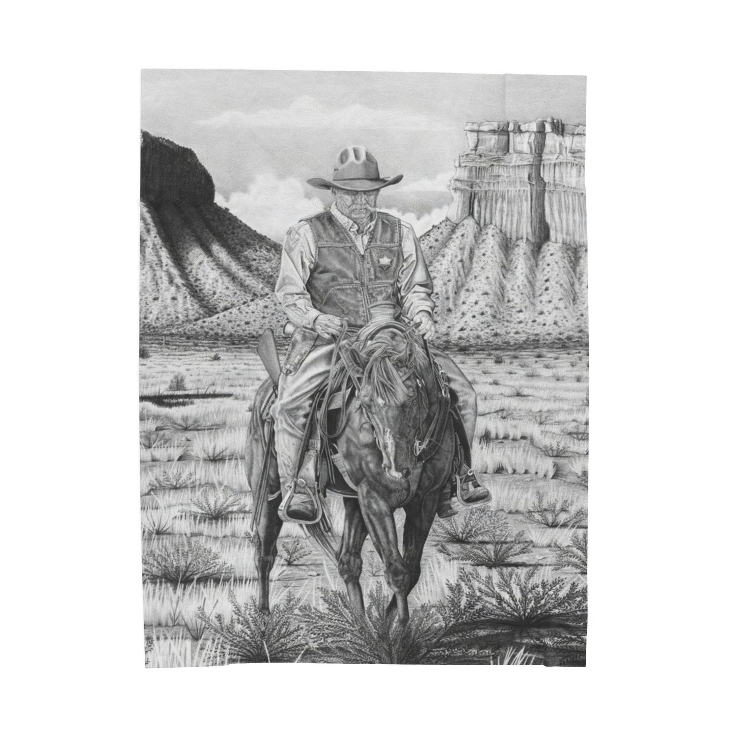 Velveteen Plush Blanket | Western Decor, Gift for Horse Lovers, Camping Blanket, Soft Throw, Farmhouse Style