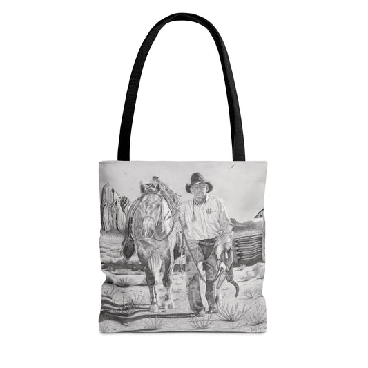 "On The Trail of Outlaw" Western Art Tote Bag