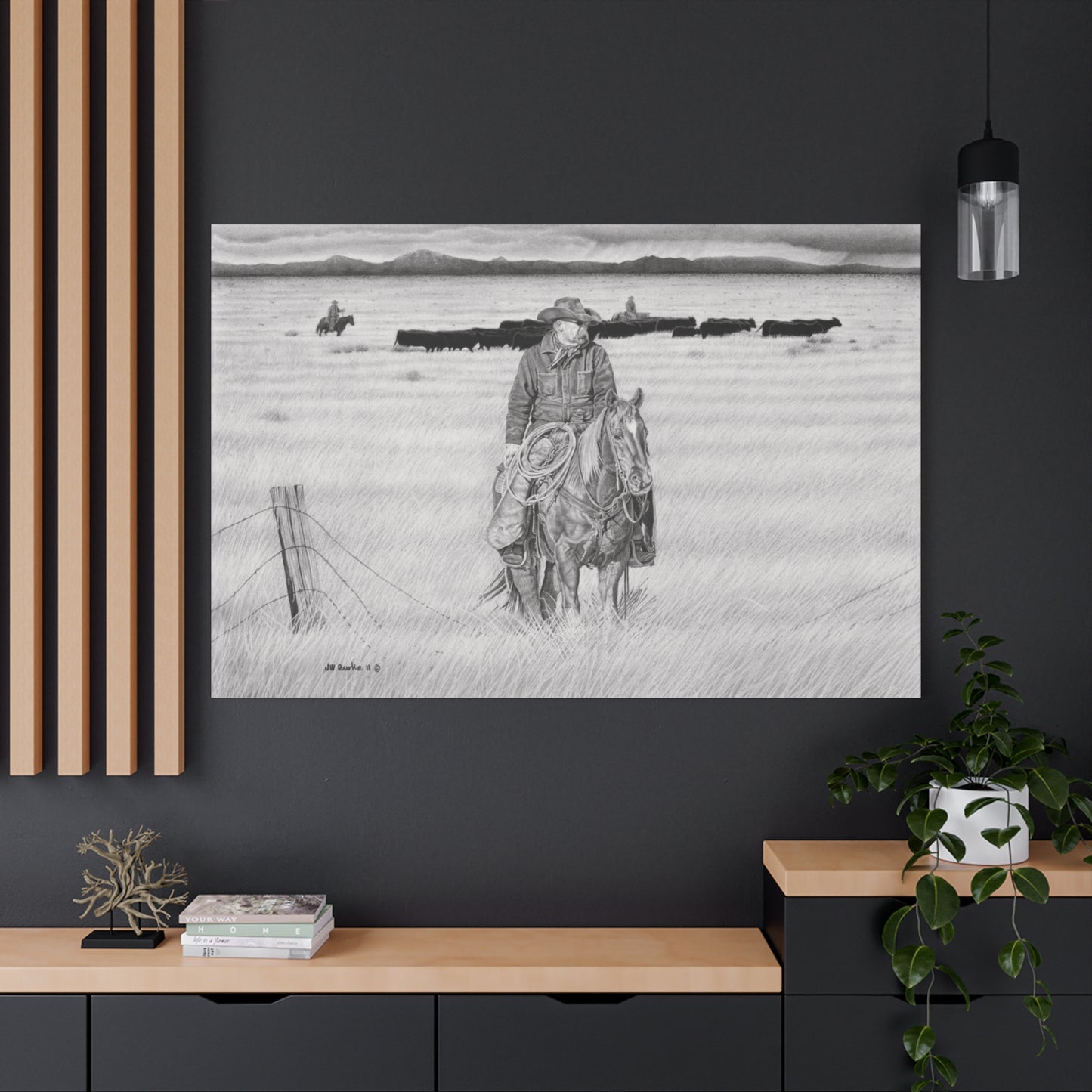 western art on canvas, home decor, farmhouse