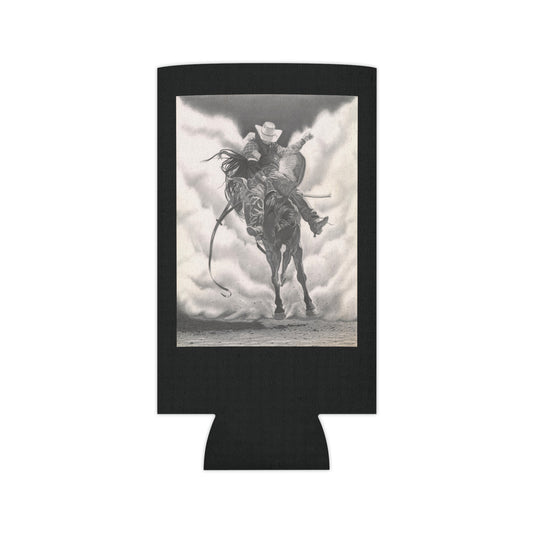 "Storm a Brewing"  Rustic Cowboy Can Cooler, Western Beverage Sleeve, Outdoor Party Gear, Country-Themed Drink Holder, Ideal for BBQs & Tailgates