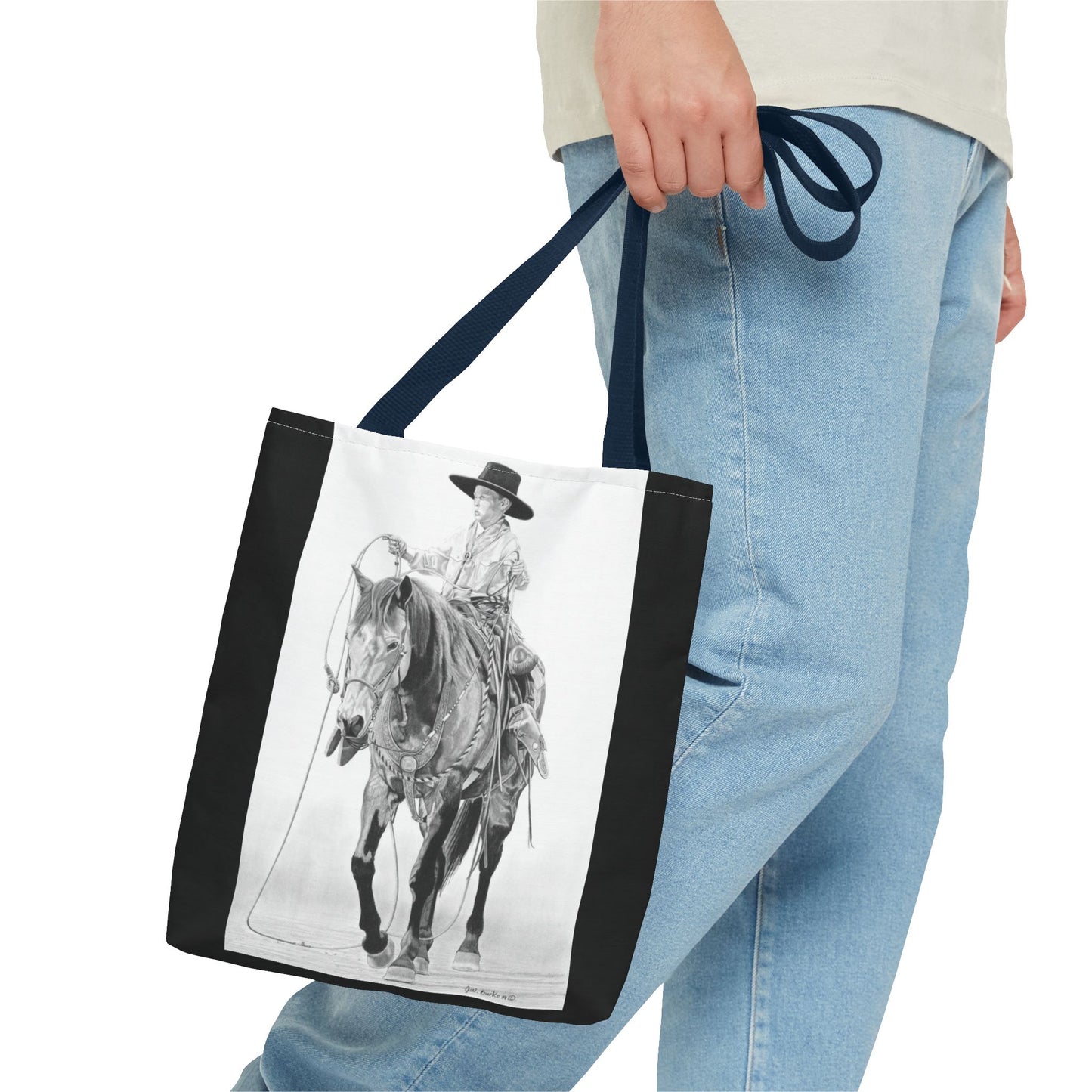 "Young Cowboy " Tote Bag, Western Style Shopping Tote, Equestrian Gift, Farmhouse Decor, Horse Lover Accessory