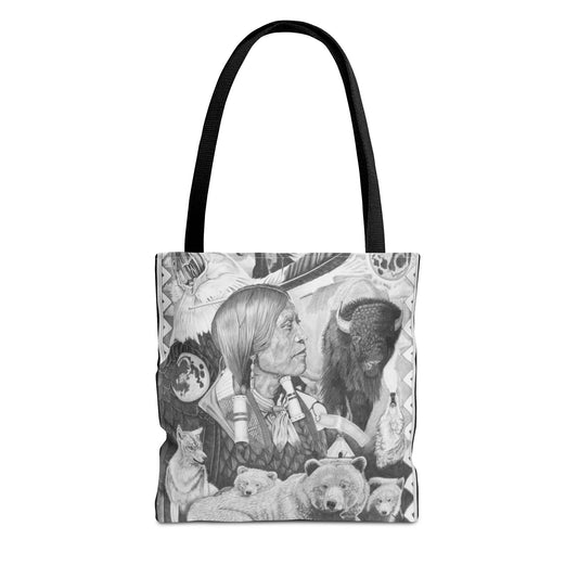 "Two Moon Apache Dream " Tote Bag, Western Style Shopping Tote, Equestrian Gift, Farmhouse Decor, Horse Lover Accessory