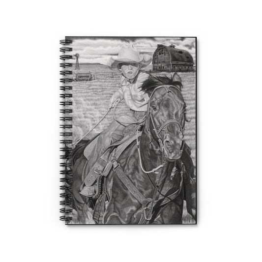 Spiral Notebook, Journal for Equestrian Lovers, Western Art Gift, Cowpoke Writing Pad