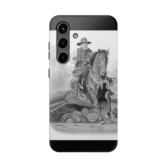 "Trouble Up Ahead" Western Rodeo Phone Cases, Cowboy Design, Tough Protection, Gift for Him, Ranch Decor, Durable Style