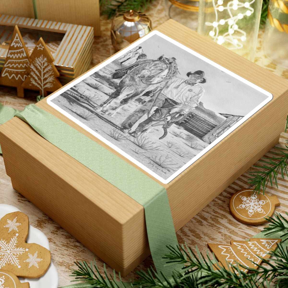 On the trail of outlaw Sticker — Eagle, Buffalo & Spirit Nature Kiss-Cut Decal