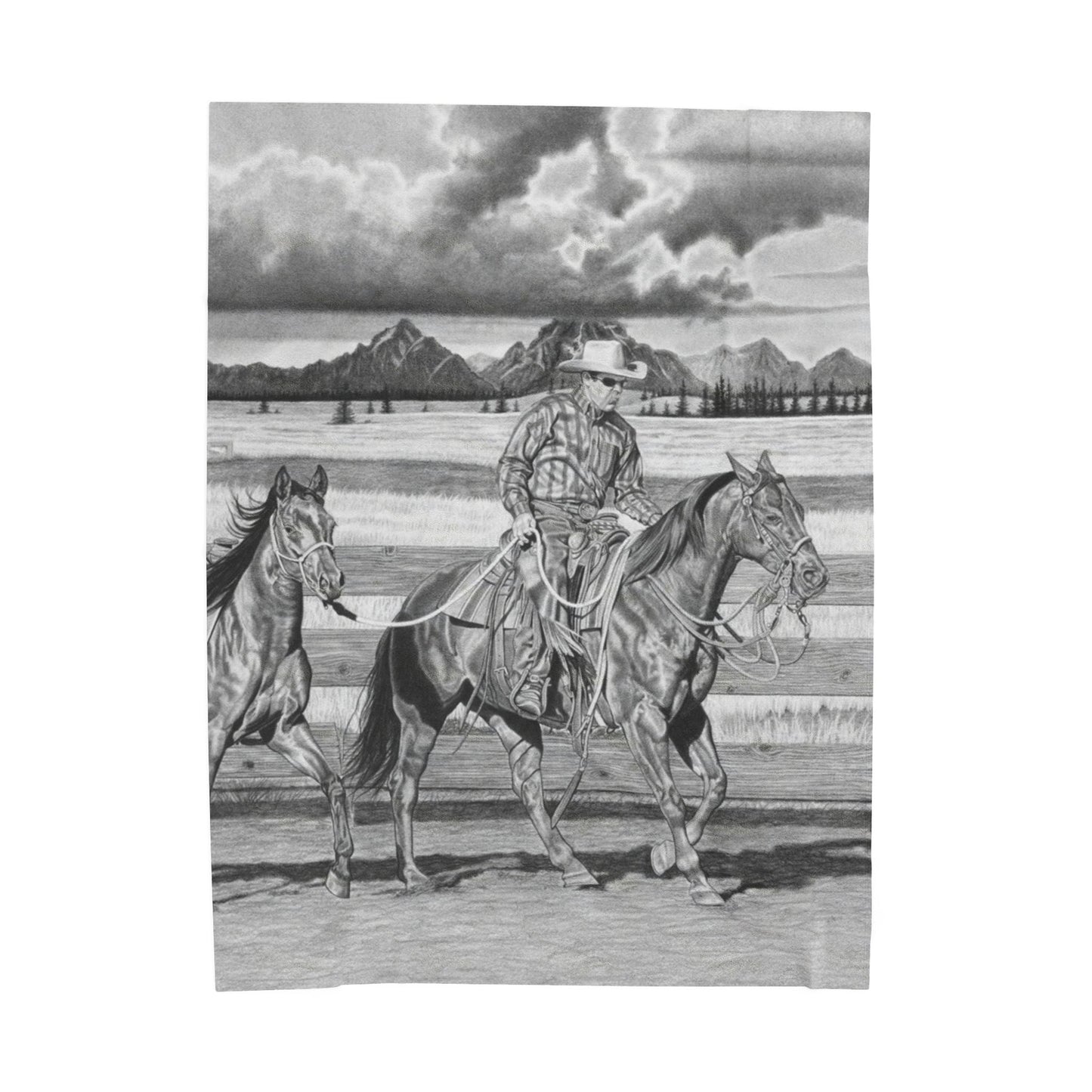 "The Gift Named Storm"  Cozy Cowboy Velveteen Plush Blanket | Western Decor, Gift for Horse Lovers, Camping Blanket, Soft Throw, Farmhouse Style