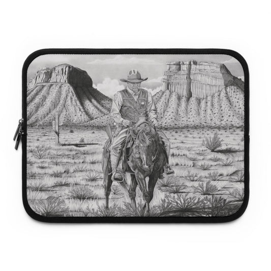 "On The Outlaw Trail" Rustic Cowboy Laptop Sleeve, Western Cowpoke Case, Unique Gift for Ranch Lovers, Rodeo Accessories, Durable Tech Cover
