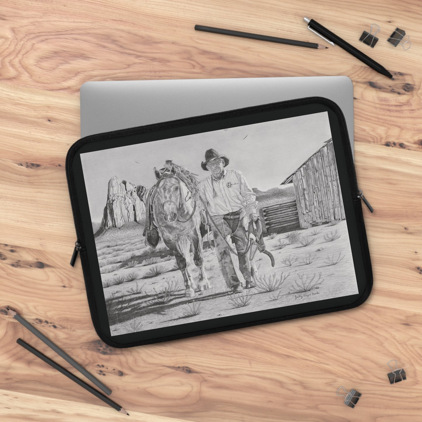 Laptop Sleeve, Western Cowpoke Case, Unique Gift for Ranch Lovers, Rodeo Accessories, Durable Tech Cover