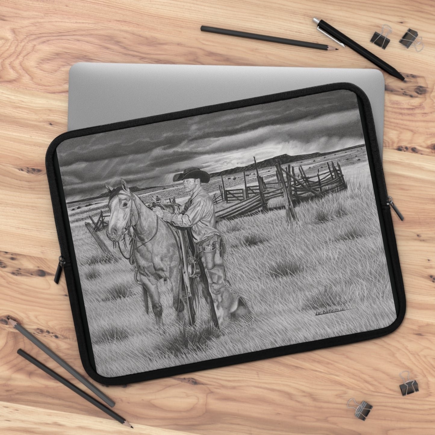 Laptop Sleeve, Western Cowpoke Case, Unique Gift for Ranch Lovers, Rodeo Accessories, Durable Tech Cover