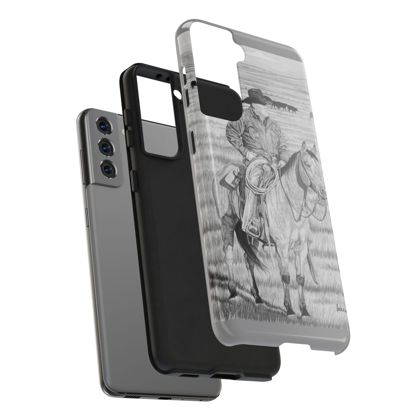 "The Passing Storm" Western Rodeo Phone Cases, Cowboy Design, Tough Protection, Gift for Him, Ranch Decor, Durable Style