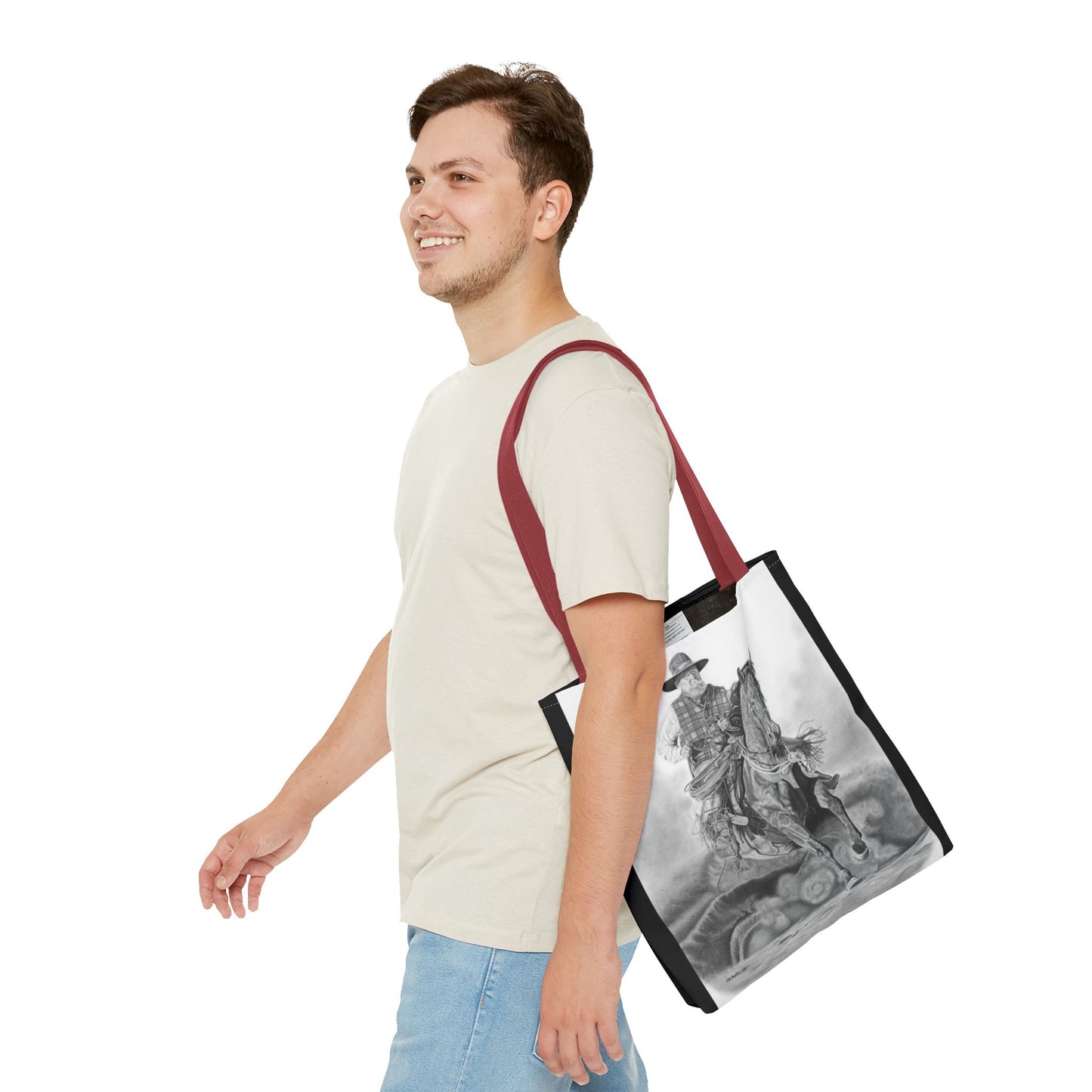 "Trouble  Up Ahead" Tote Bag, Western Style Shopping Tote, Equestrian Gift, Farmhouse Decor, Horse Lover Accessory