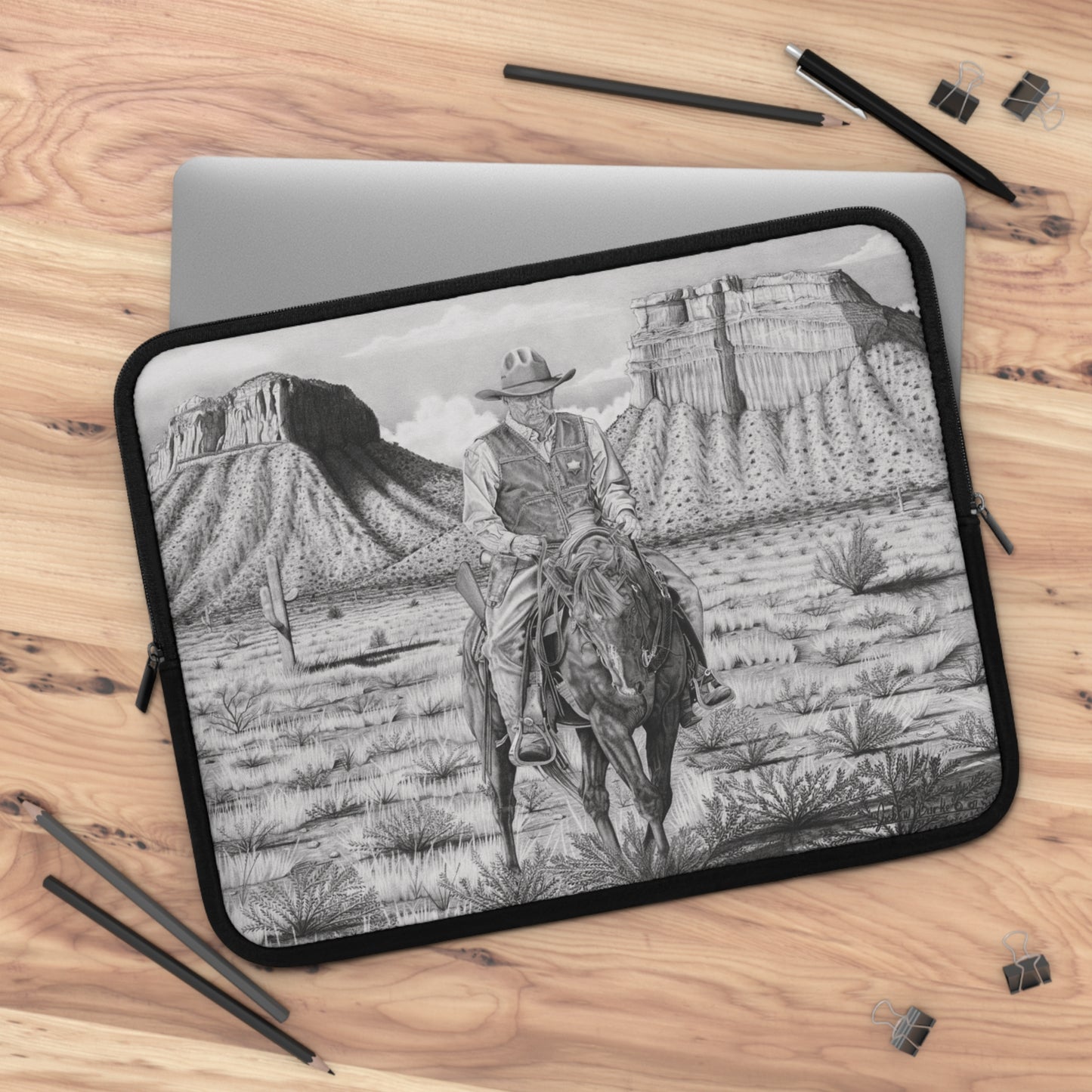 Laptop Sleeve, Western Cowpoke Case, Unique Gift for Ranch Lovers, Rodeo Accessories, Durable Tech Cover