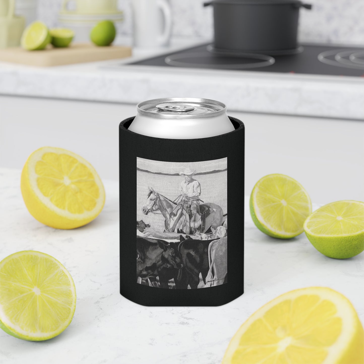 Can Cooler, Western Beverage Sleeve, Outdoor Party Gear, Country-Themed Drink Holder, Ideal for BBQs & Tailgates