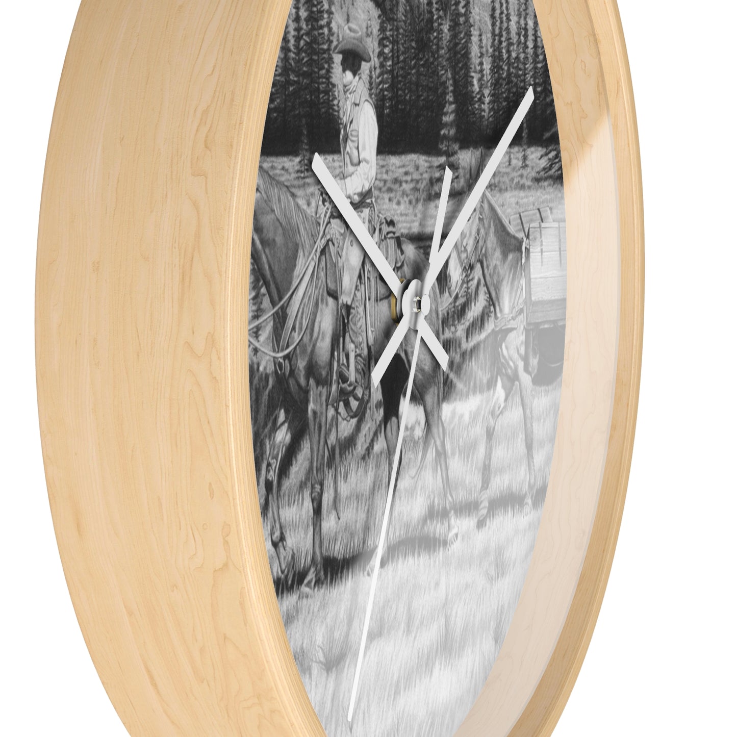Wall Clock Vintage Farmhouse Decor, Western Theme Timepiece, Country Home Accent, Horse Lover Gift, Unique Wall Art