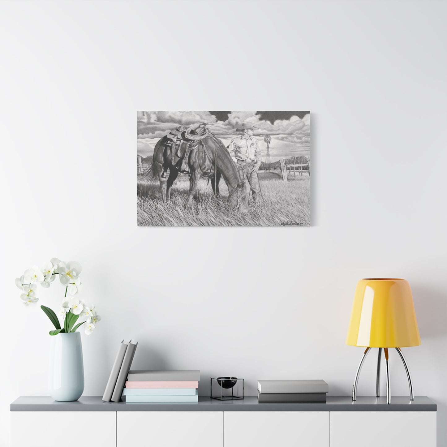 Young Cowboy Dream western art on canvas