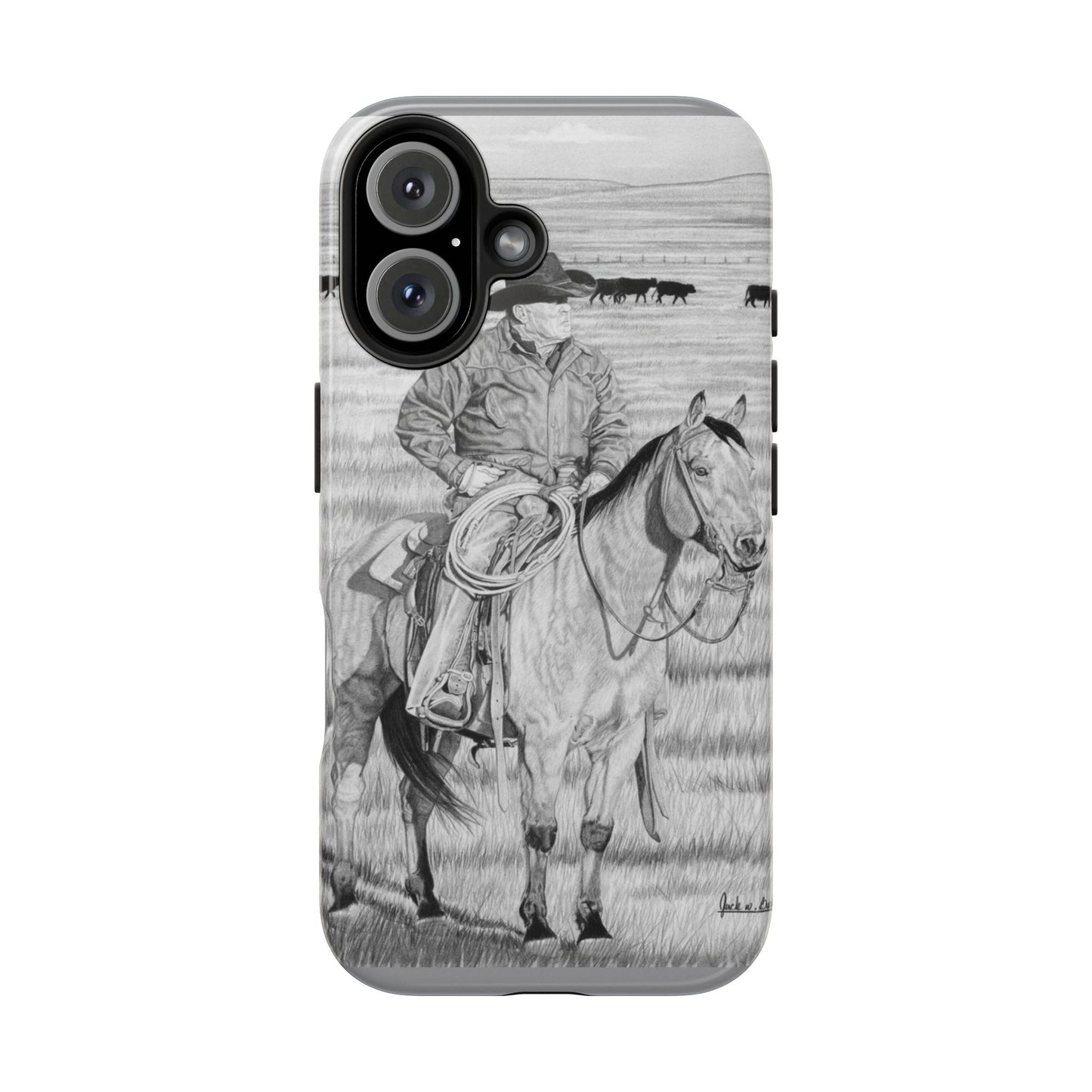 "The Passing Storm" Western Rodeo Phone Cases, Cowboy Design, Tough Protection, Gift for Him, Ranch Decor, Durable Style