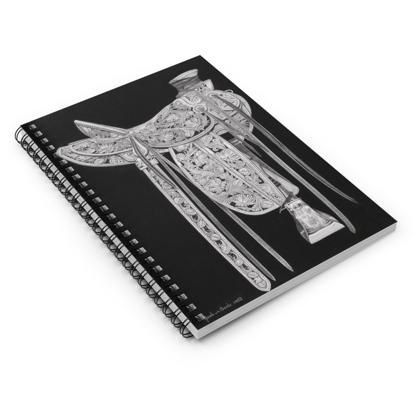 "New Saddle"   Espiral Notebook , Journal for Equestrian Lovers, Western Art Gift, Cowpoke Writing Pad, [...]