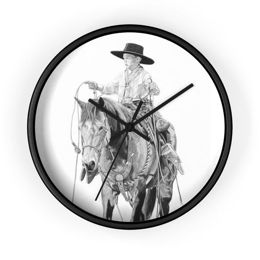 Young Cowboy  ,Cowboy Wall Clock - Vintage Farmhouse Decor, Western Theme Timepiece, Country Home Accent, Horse Lover Gift, Unique Wall Art