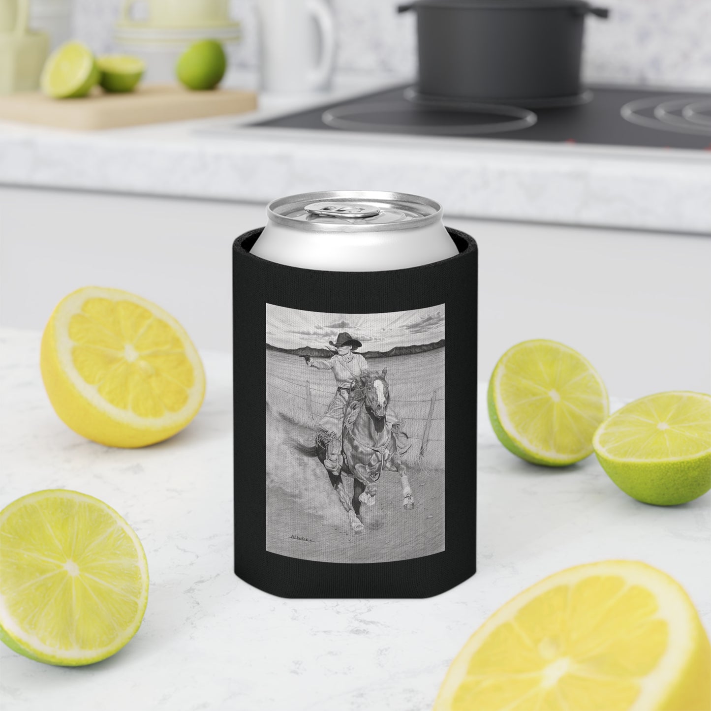 Can Cooler, Western Beverage Sleeve, Outdoor Party Gear, Country-Themed Drink Holder, Ideal for BBQs & Tailgates