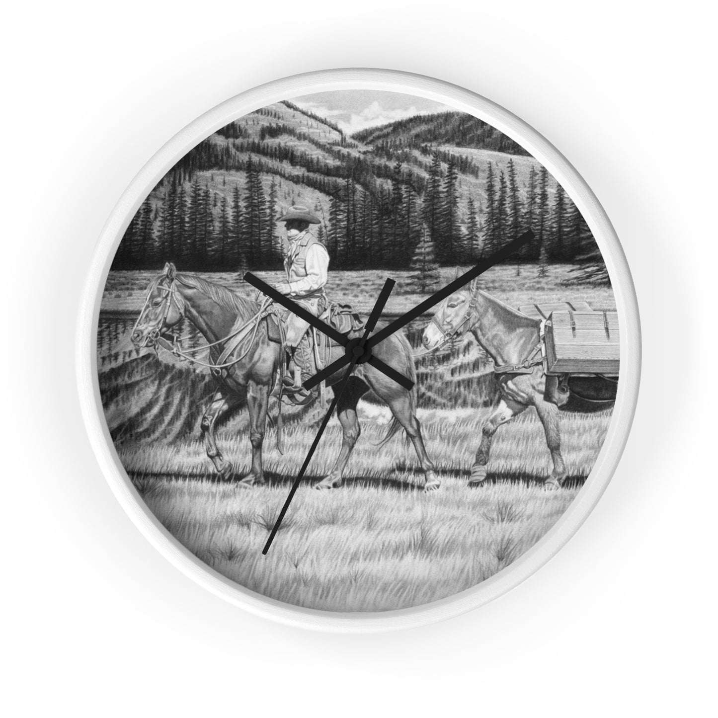 Wall Clock Vintage Farmhouse Decor, Western Theme Timepiece, Country Home Accent, Horse Lover Gift, Unique Wall Art
