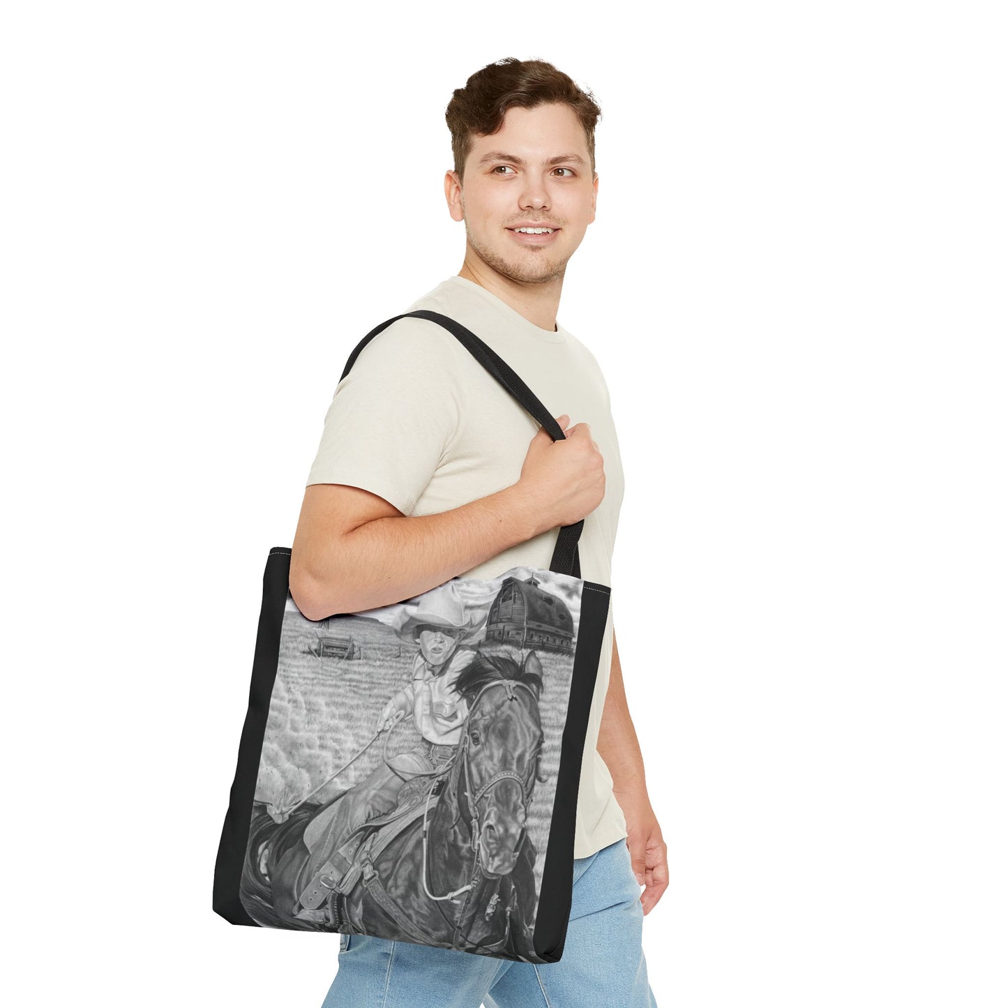 Tote Bag, Western Style Shopping Tote, Equestrian Gift, Farmhouse Decor, Horse Lover Accessory