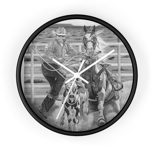 Stone Cold Throw  Cowboy Wall Clock - Vintage Farmhouse Decor, Western Theme Timepiece, Country Home Accent, Horse Lover Gift, Unique Wall Art