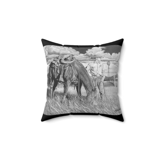 Young Cowboy Dream Western Art Square Pillow