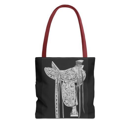 "New Saddle "  Western Style Shopping Tote, Equestrian Gift, Farmhouse Decor, Horse Lover Accessory