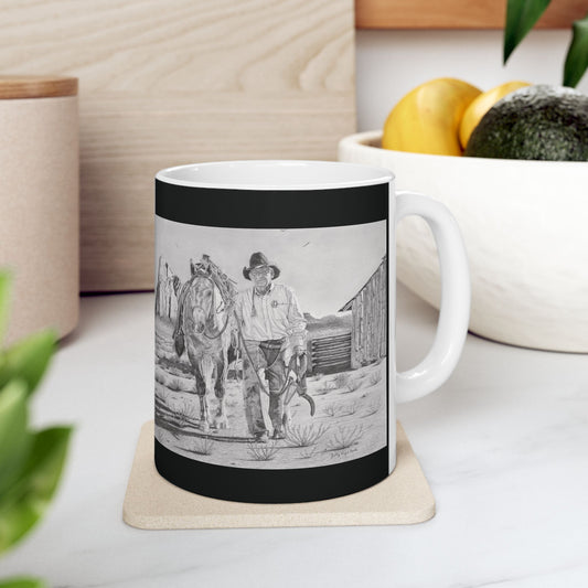 Coffee Mug, Horse Lover Gift, Western Decor, Vintage Coffee Cup, Unique Rancher Mug, Horseback Riding Enthusiast